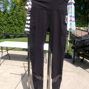 NWT GOTTEX BLACK ATHLETIC PANTS PEACHSKIN COLLECTION S